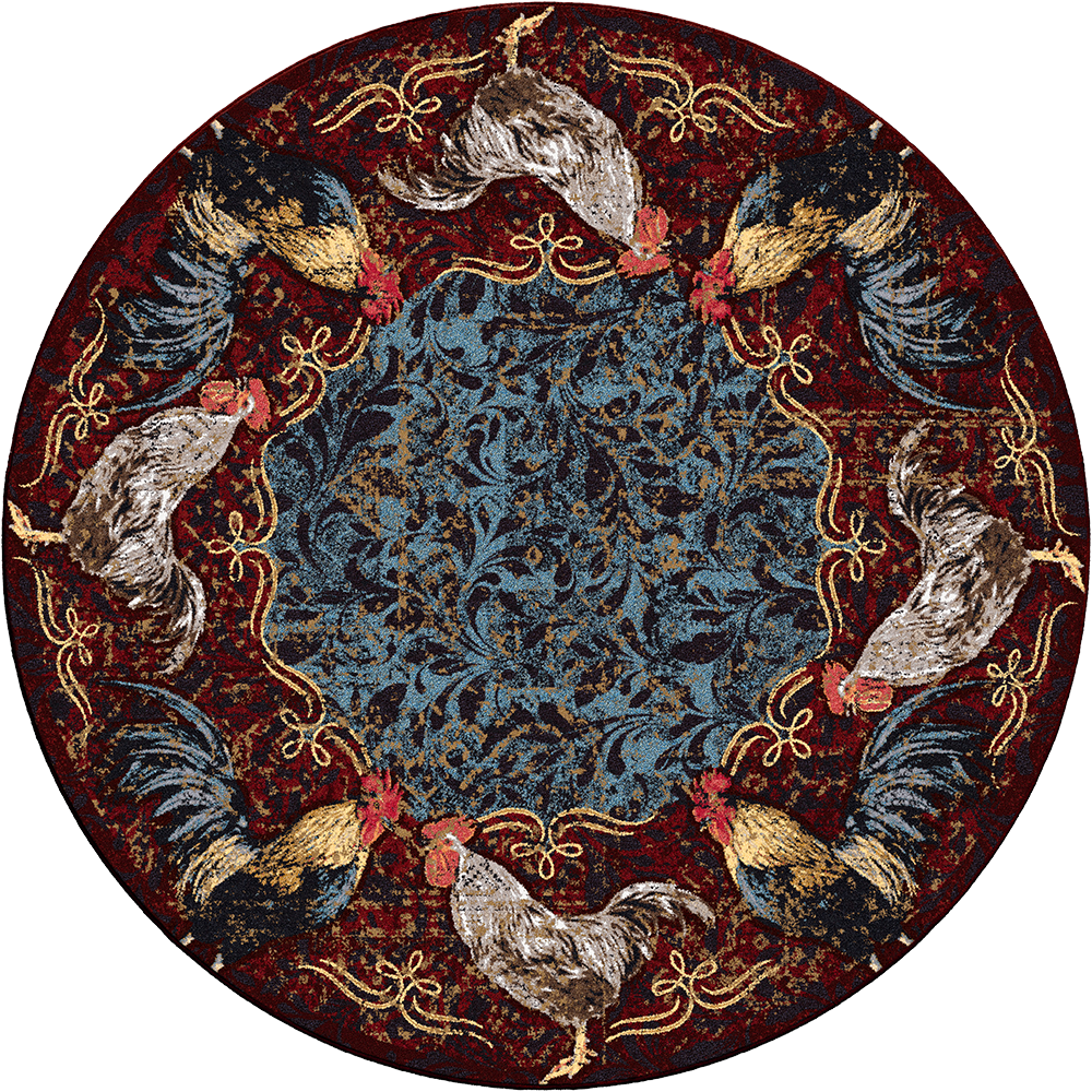 Pecking Order - Bordeaux Rooster Rug