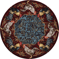 Pecking Order - Bordeaux Rooster Rug