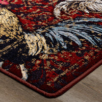 Pecking Order - Bordeaux Rooster Rug
