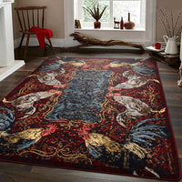 Pecking Order - Bordeaux Rooster Rug