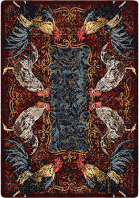 Pecking Order - Bordeaux Rooster Rug