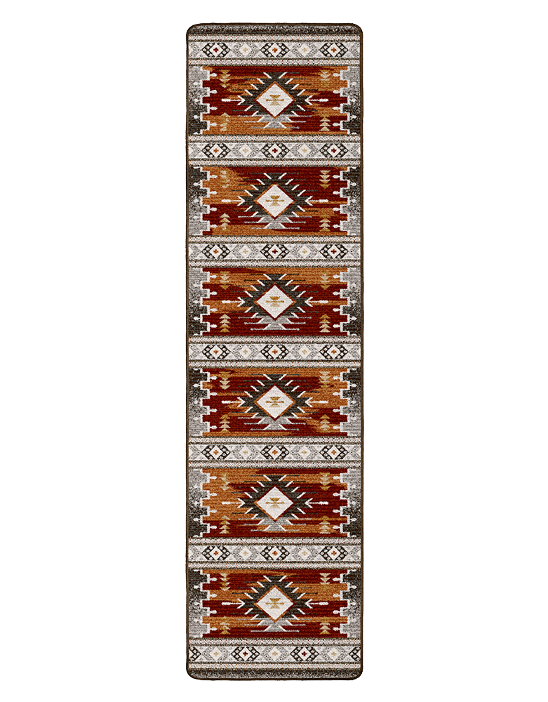 Barred - Rust  Southwestern Rug