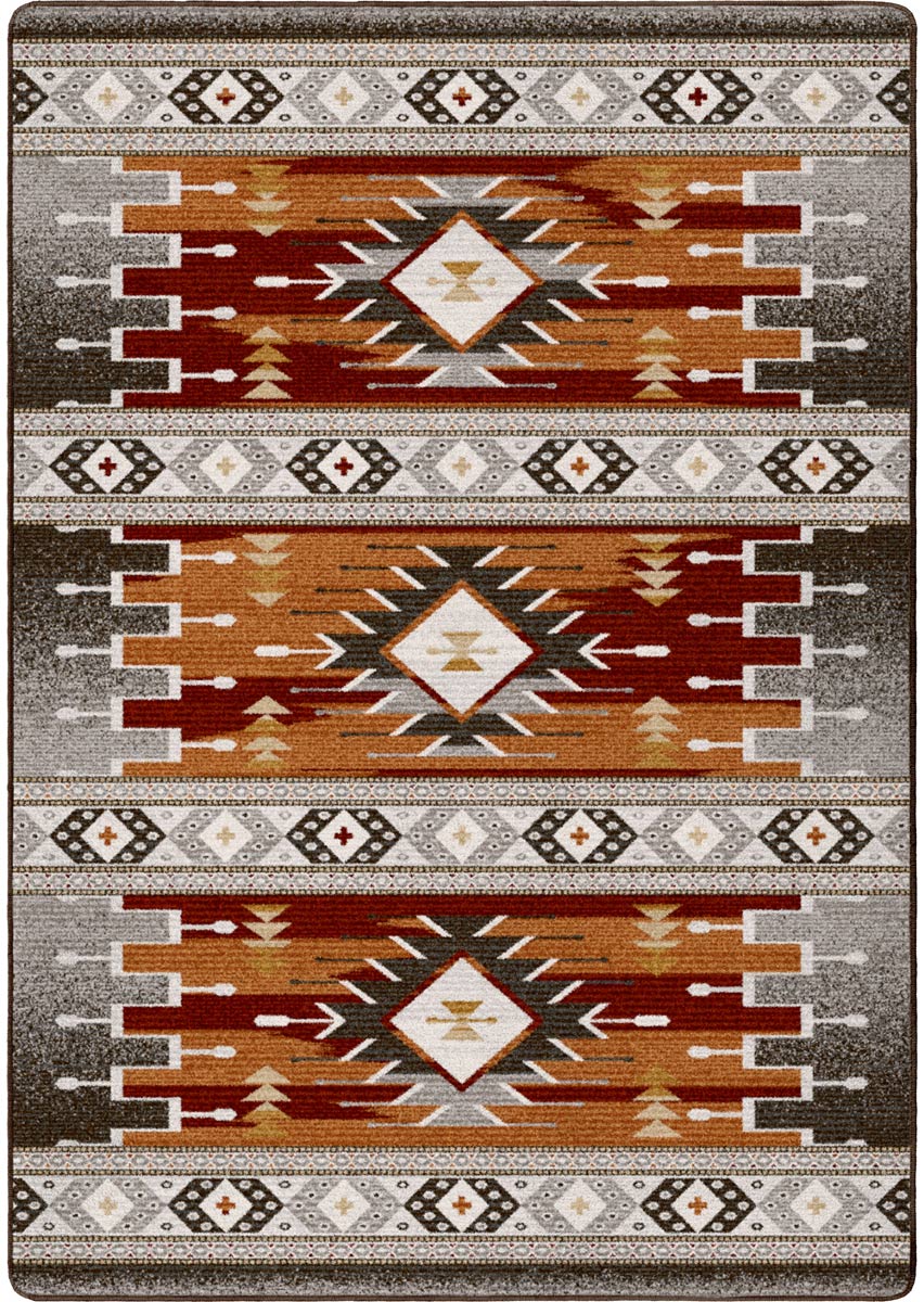 Barred - Rust  Southwestern Rug