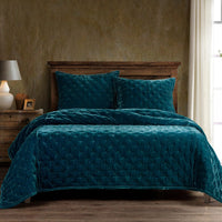 teal velvet bedding