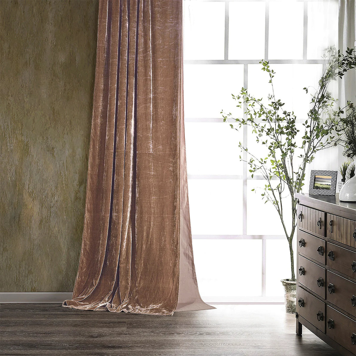 Stella Faux Silk Velvet Curtain