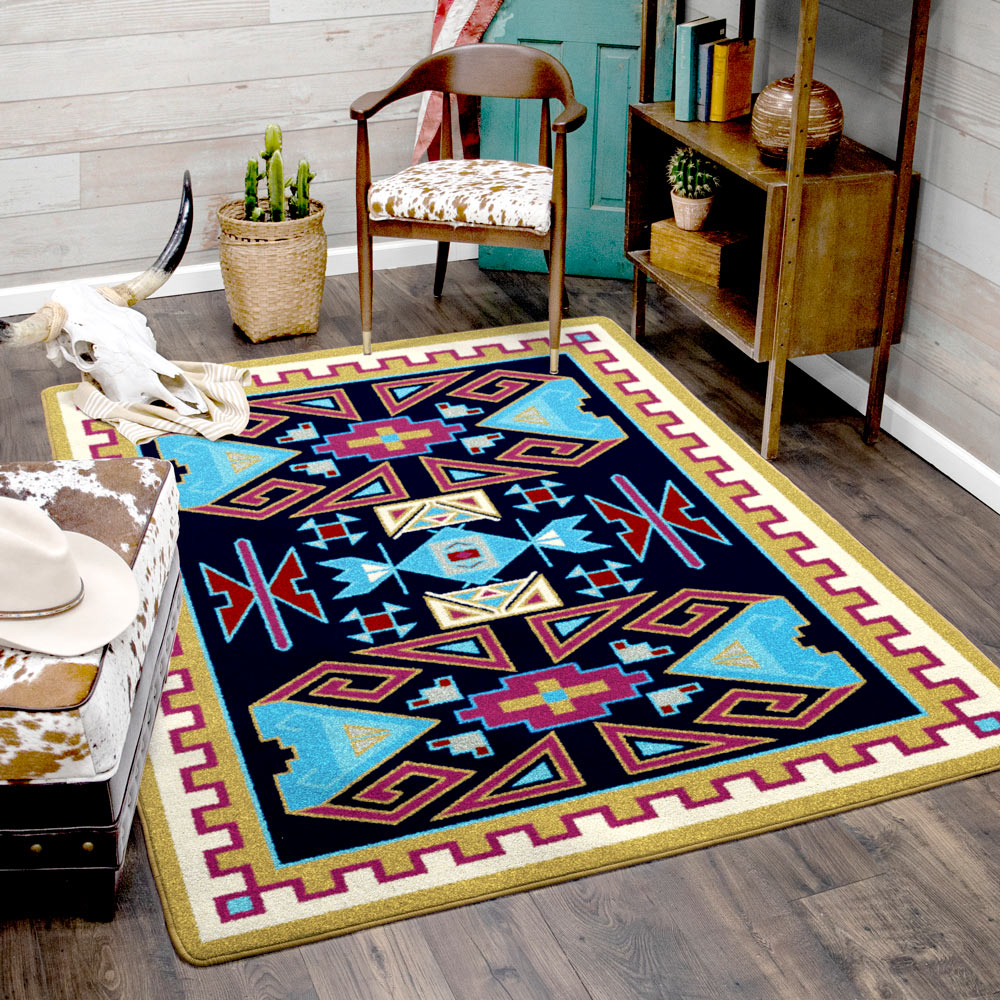 Four Rams - Copper Southwestern RugFour Rams - Copper Southwestern Rug