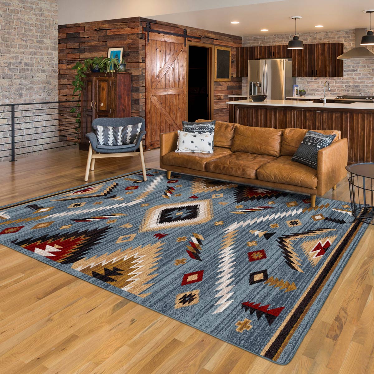 Interlaced Horizon - Gray Stone Southwestern Rug