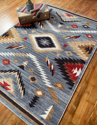Interlaced Horizon - Gray Stone Southwestern Rug