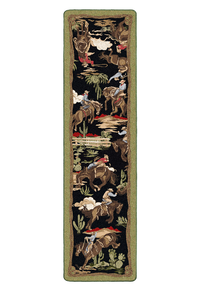 Retro Cowboy - Green & Black Western Rug