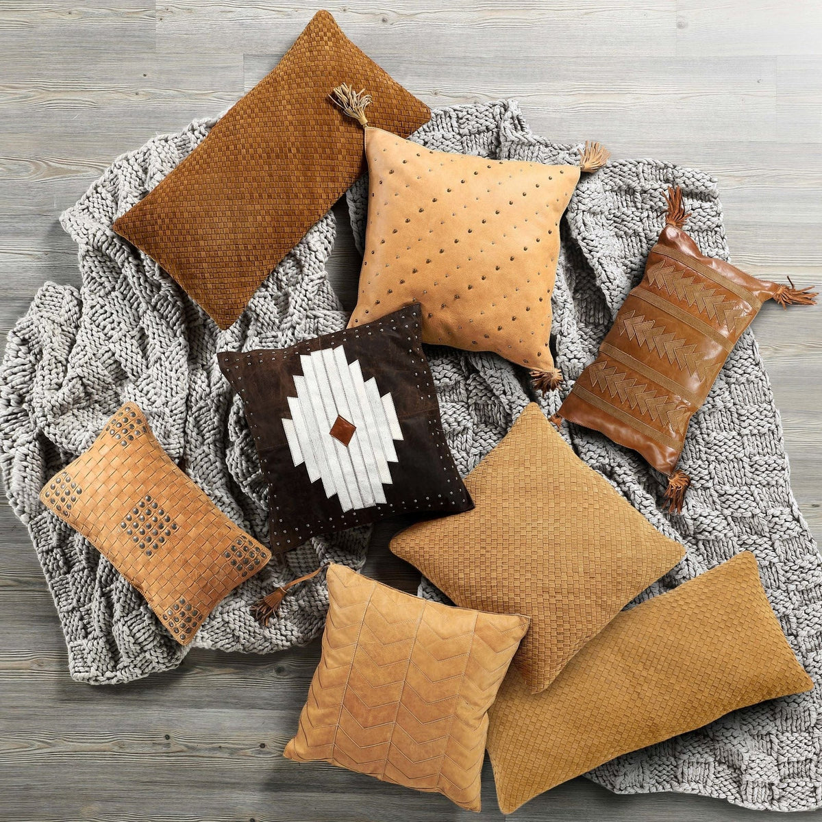 Woven Suede Lumbar Pillow