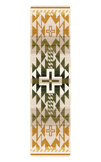 Rustic Cross - Green and Gold