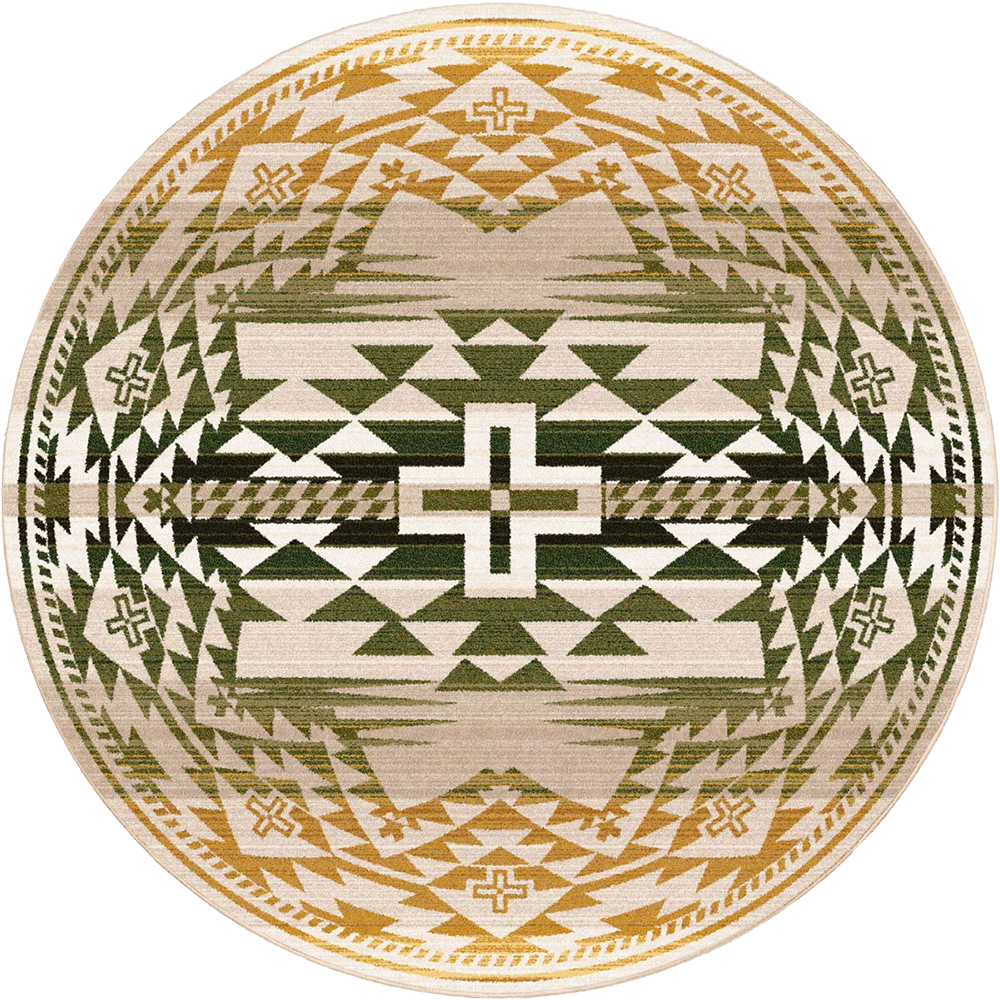Rustic Cross - Green and Gold