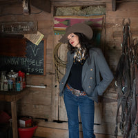 Saddle Up - Taupe Fringe Scarves