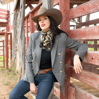 Saddle Up - Taupe Fringe Scarves