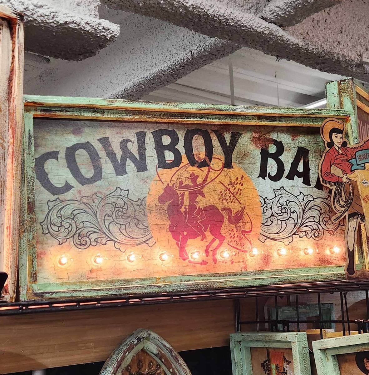 Cowboy Bar Lighted Artwork