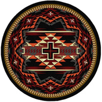 Rustic Cross Round Rug