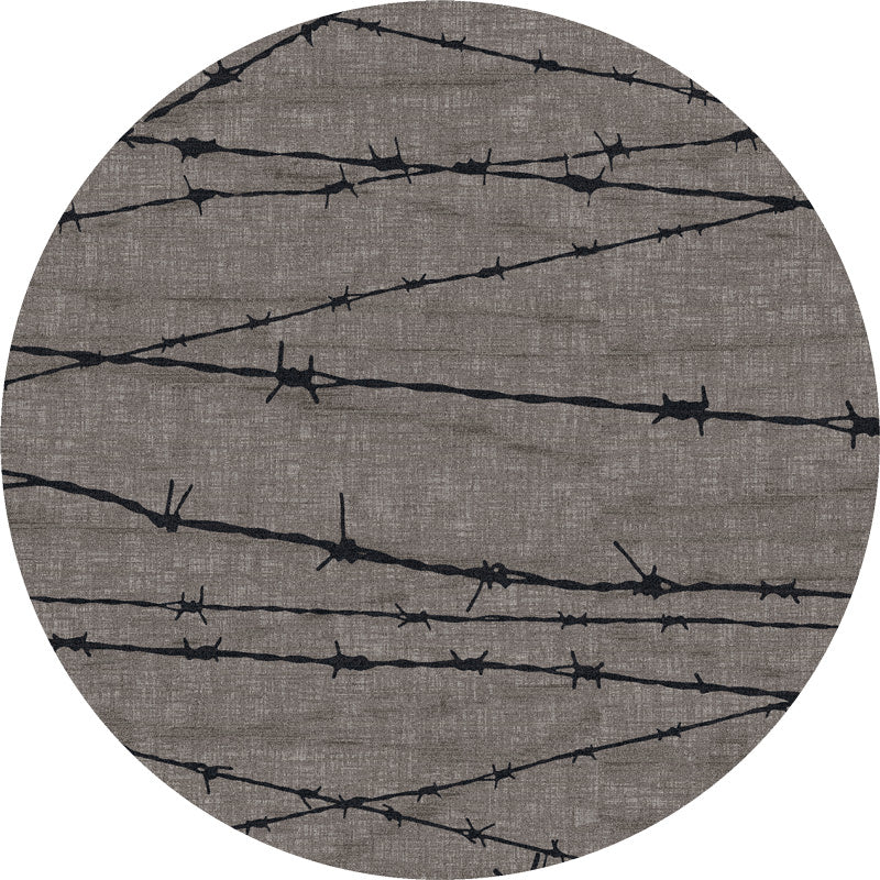 Barbed Wire Round Cowboy Rug