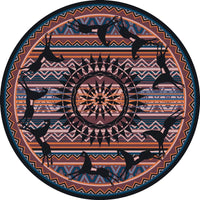 Ghost Rider Plum Southwest Round  Rug