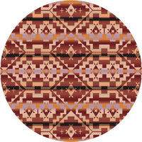 Life Path - Fire Aztec Rug Round