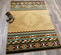 Cinnabar - Tan Southwestern Rug Room View