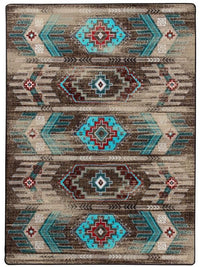Carlsbad - Distressed Turquoise Southwestern Rug