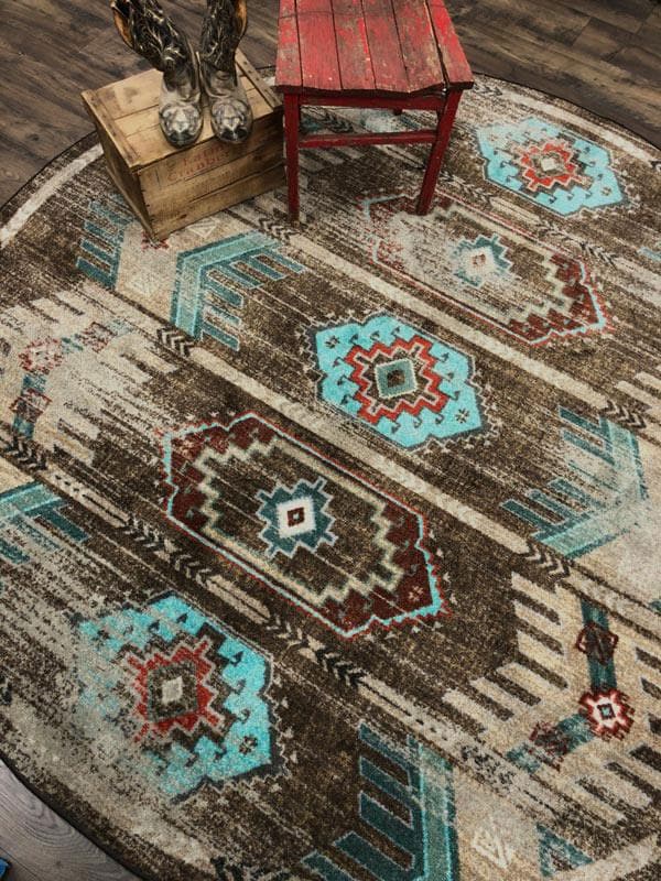 Carlsbad - Distressed Turquoise Southwestern Rug