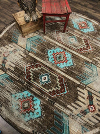 Carlsbad - Distressed Turquoise Southwestern Rug