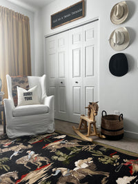 Retro Cowboy Green & Black Vintage Western Rug