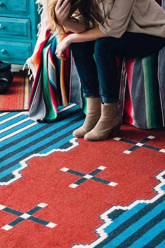 Big Chief Blue Native Rug