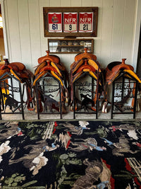 Retro Cowboy Green & Black Vintage Western Rug