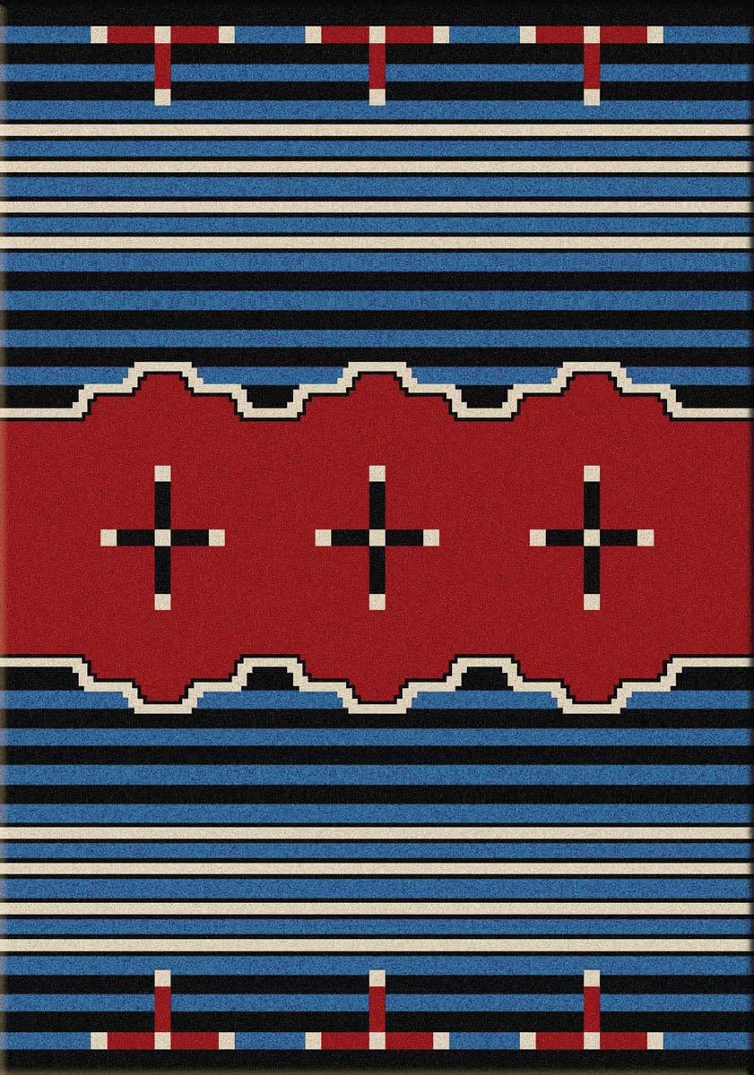 Big Chief Blue Native Rug