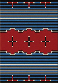 Big Chief Blue Native Rug