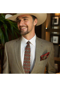 Western Pocket Square Longhorn/Saguaro Brown