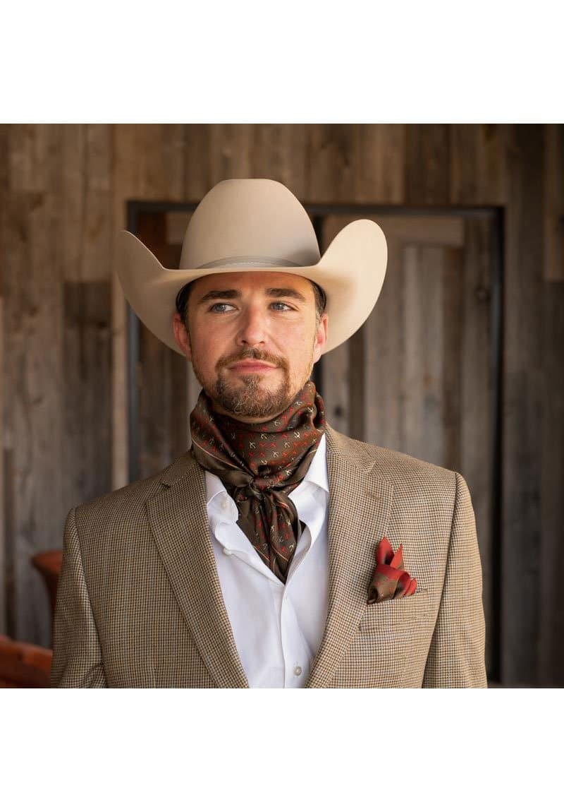 Western Pocket Square Longhorn/Saguaro Brown