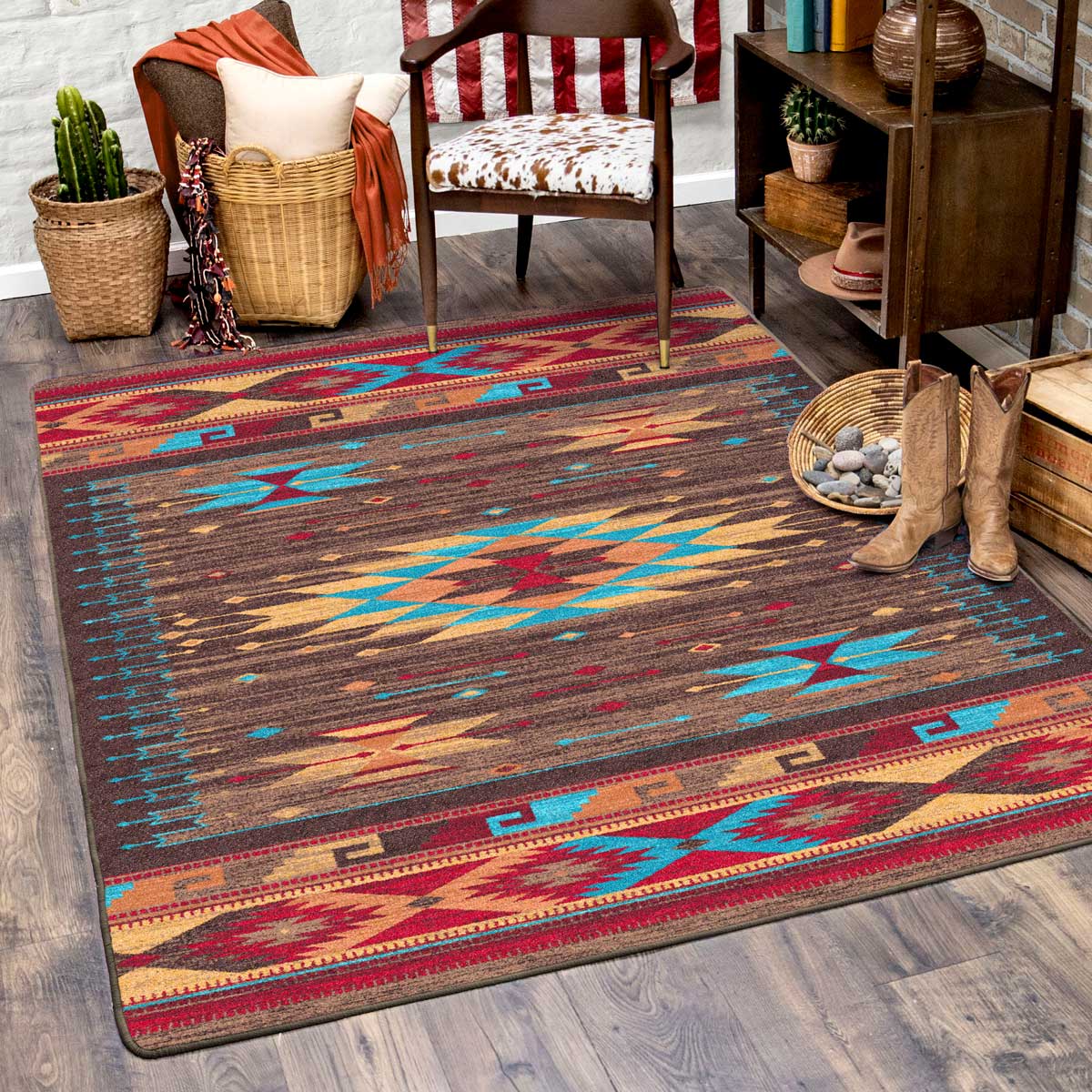 Espuela - Turquoise Southwestern Rug