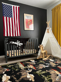 Retro Cowboy - Green & Black Western Rug