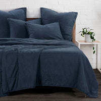 Stonewashed Cotton Canvas Coverlet Denim