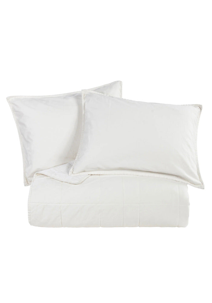 Stonewashed Cotton Canvas Coverlet Natural