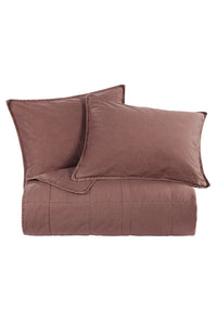 Stonewashed Cotton Canvas Coverlet Sarsaparilla