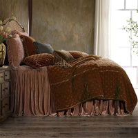 Stella Faux Silk Velvet Quilt copper brown
