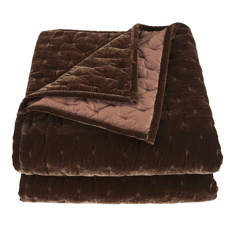 Stella Faux Silk Velvet Quilt copper