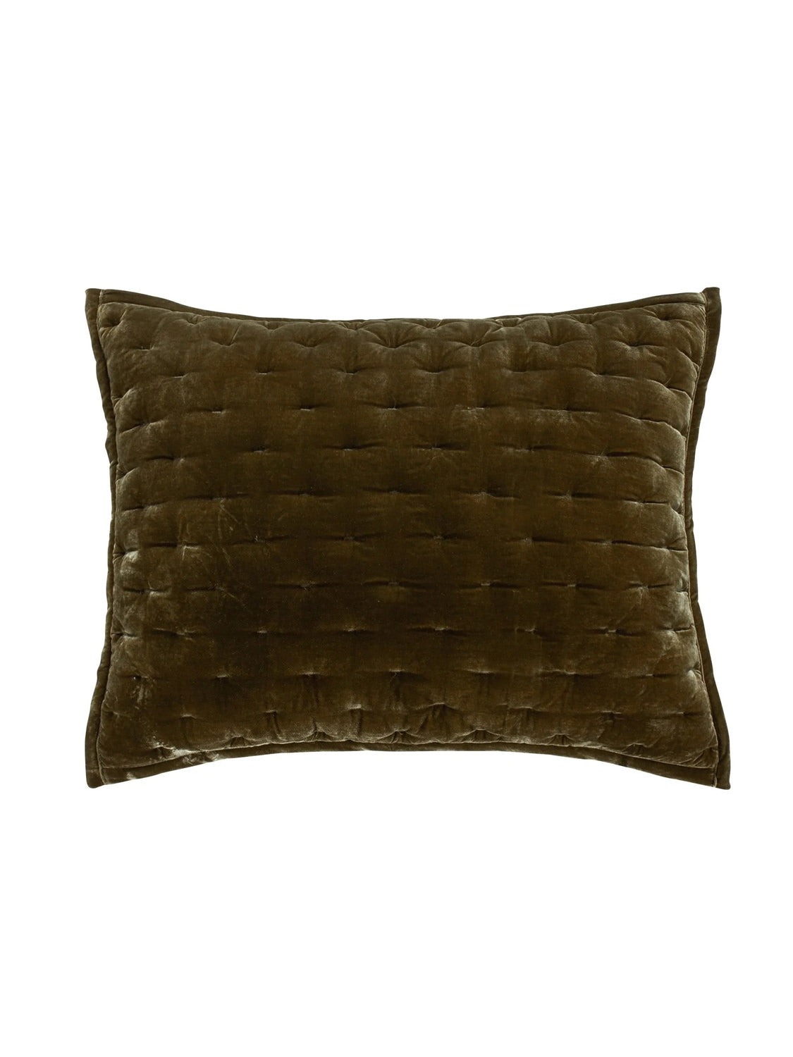 Stella Faux Silk Velvet Pillow Sham Green Ochre