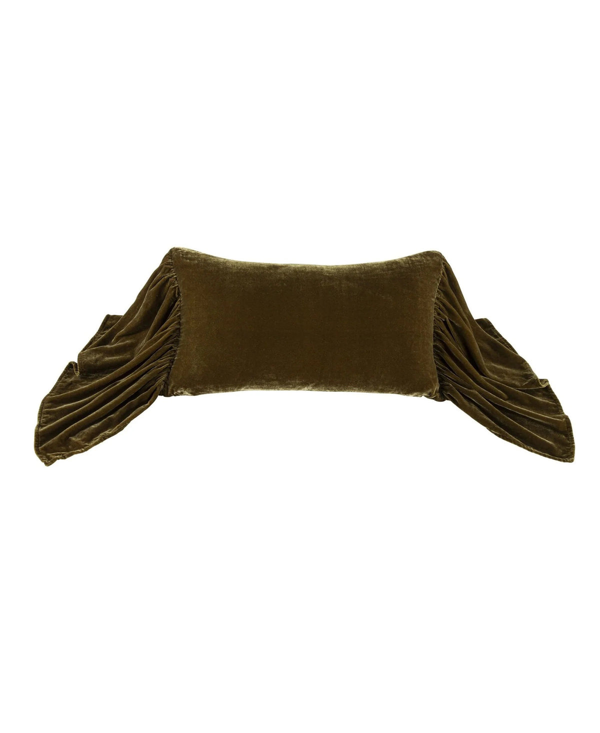 Stella Faux Silk Velvet Long Ruffled Pillow
