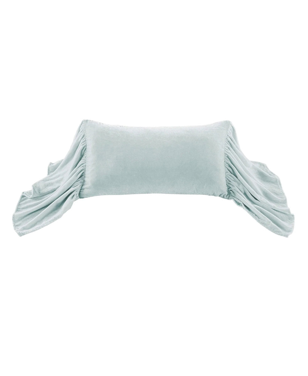 Stella Faux Silk Velvet Long Ruffled Pillow