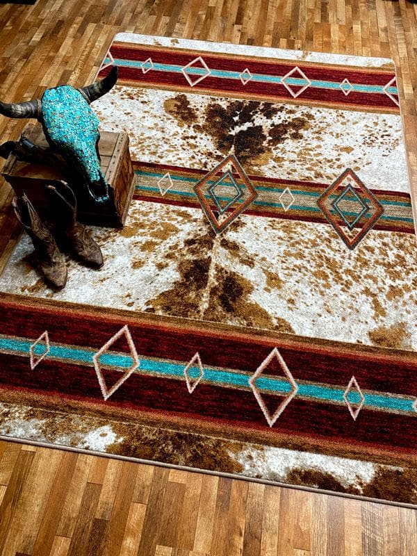 southwestern cowboy cowhide rug