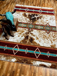 southwestern cowboy cowhide rug