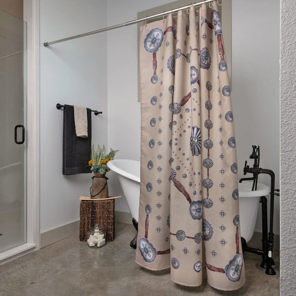 Flagstaff Tan Western Concho Shower Curtain