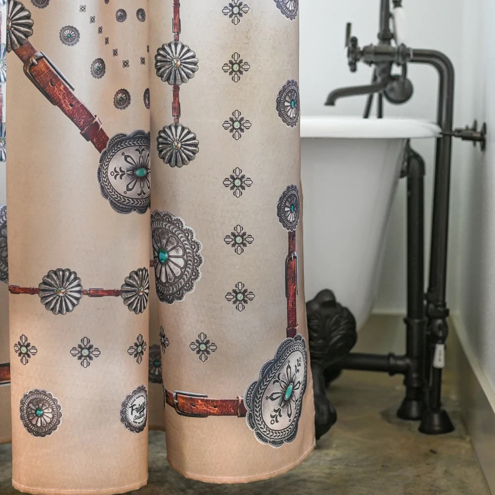 Flagstaff Tan Western Concho Shower Curtain