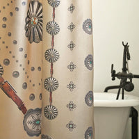 Flagstaff Tan Western Concho Shower Curtain