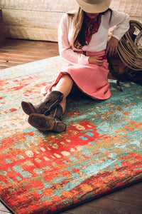 Forward Shift - Turquoise American Dakota Rug  Edit alt text